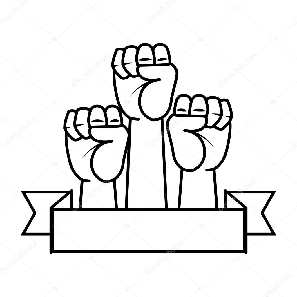 hands up fists icons