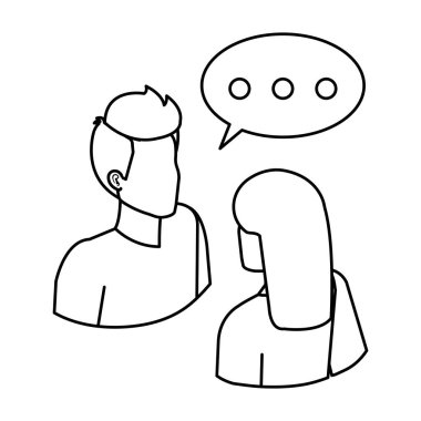 konuşma balonu avatarları ile çift
