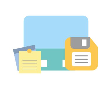 bilgisayar masaüstü Belgelerle ve disket