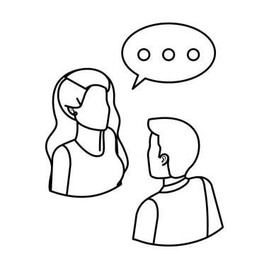 konuşma balonu ile konuşurken iş Çift