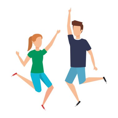 Genç çift karakter kutluyor