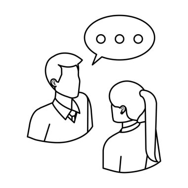 konuşma balonu ile konuşurken iş Çift