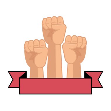 Eller yukarı yumruk simgeler