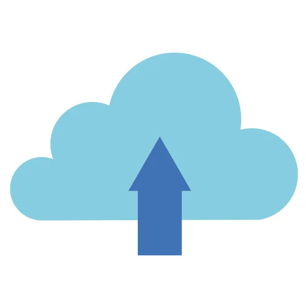 Cloud computing with arrow upload — Stock Vector