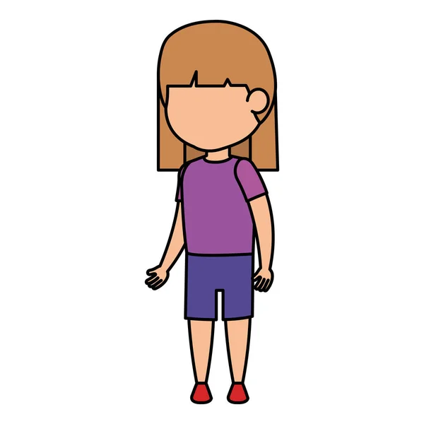 Hermoso personaje niña — Vector de stock