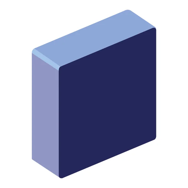 Fyrkantiga knappen isometrisk ikonen — Stock vektor