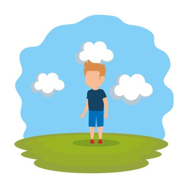 Parktaki küçük şirin çocuk.