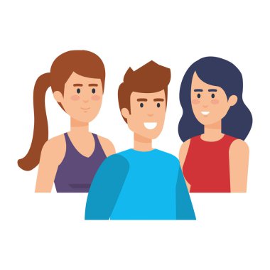 bir grup genç karakter