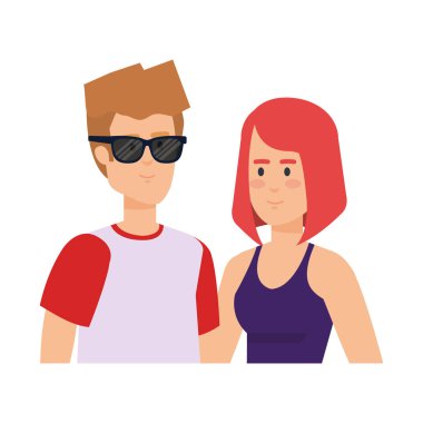 Genç çift avatarlar karakter