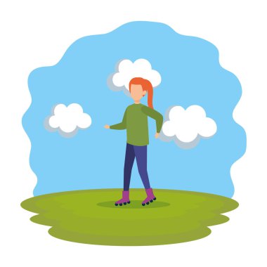 paten genç kadınla