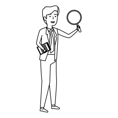 Büyüteç ile zarif işadamı