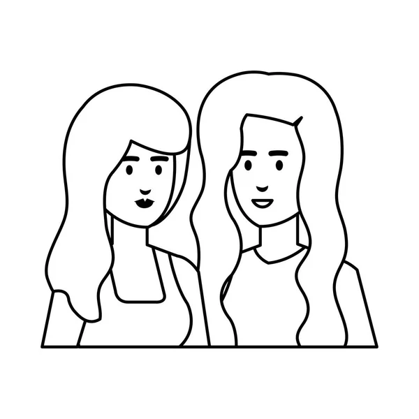 Kilka dziewczyn avatary postacie — Wektor stockowy