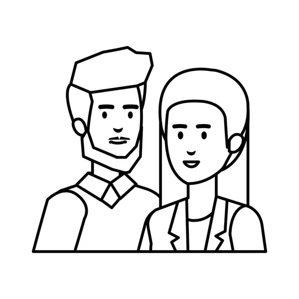 Business couple avatars characters — Stock Vector