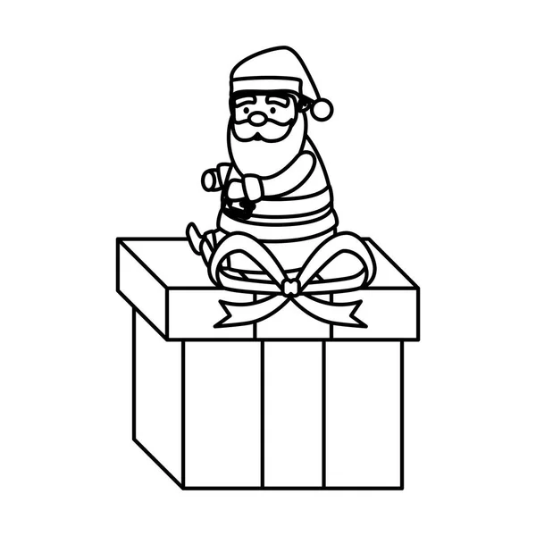 Різдвяний Санта Клаус з подарунковою коробкою — стоковий вектор