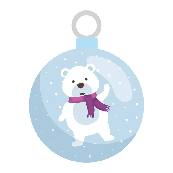 Charakter christmas słodkie niedźwiedź polarny — Wektor stockowy