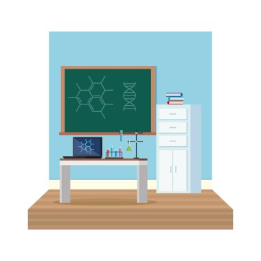 Laboratuvar ofis işyeri sahne