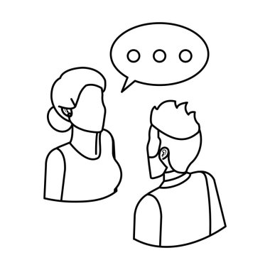 konuşma balonu ile konuşurken iş Çift