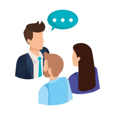 konuşma balonu ile konuşurken iş adamları