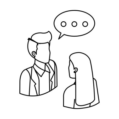 konuşma balonu ile konuşurken iş Çift