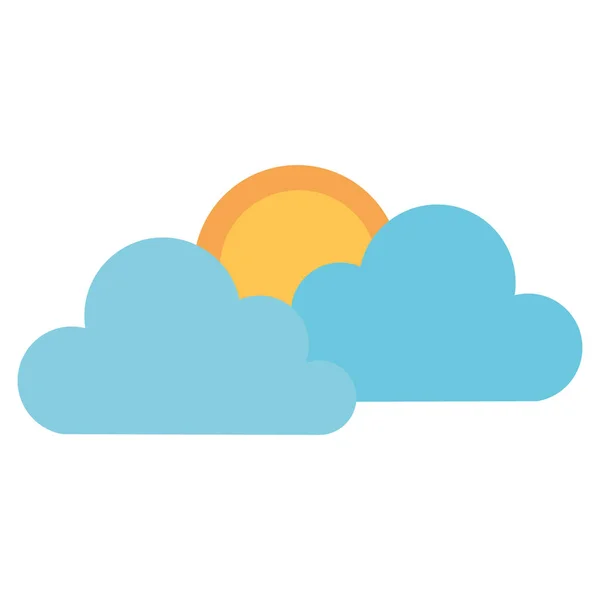 Felhők az égen a nap — Stock Vector