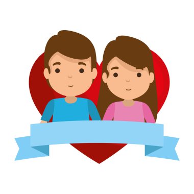 Genç çift kalp avatarları karakter