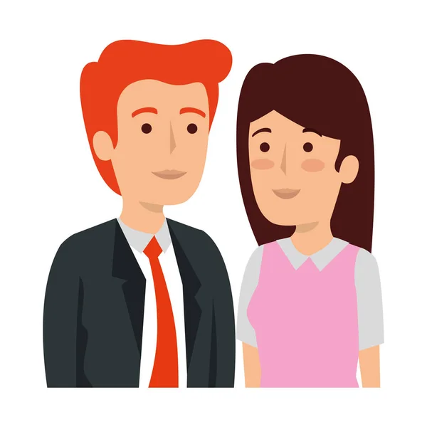 Avatars couple d'affaires personnages — Image vectorielle