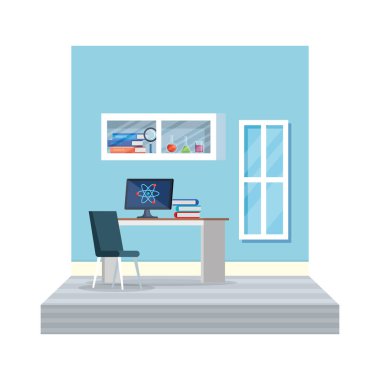 Laboratuvar ofis işyeri sahne
