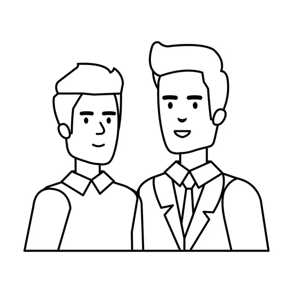Çift işadamları avatarlar karakter — Stok Vektör