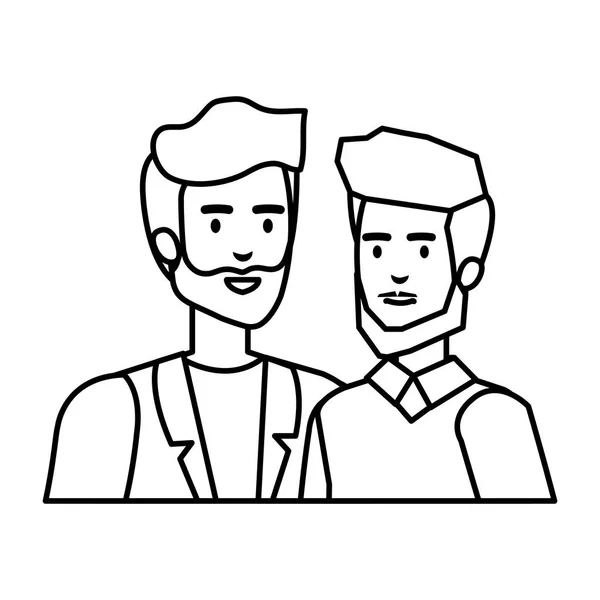 Elegantes hombres de negocios avatares personajes — Vector de stock