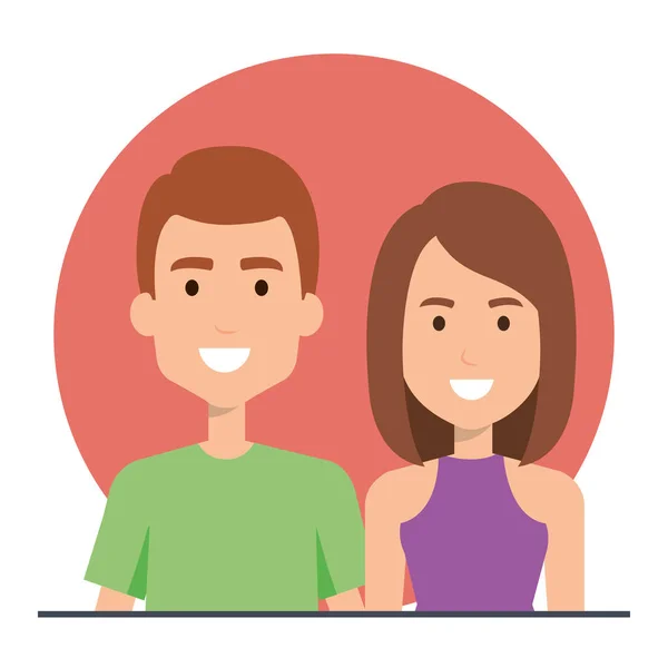 Young people couple icon — Stock Vector
