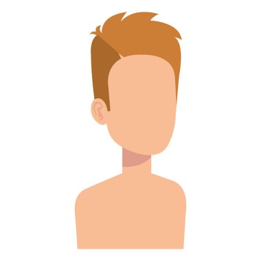 genç adam gömleksiz avatar karakter