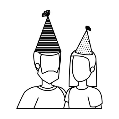 parti şapkası ile genç Çift