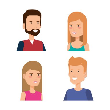 grup insan karakter avatarları