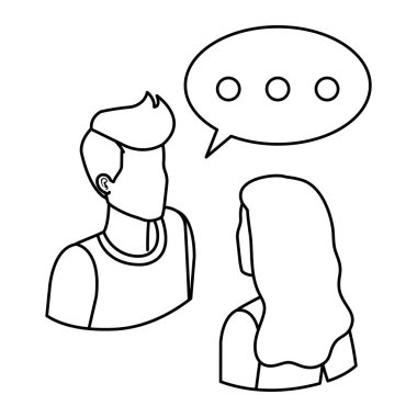 konuşma balonu avatarları ile çift