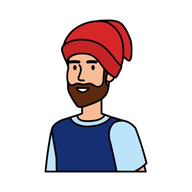 kar maskesi avatar karakter ile genç adam