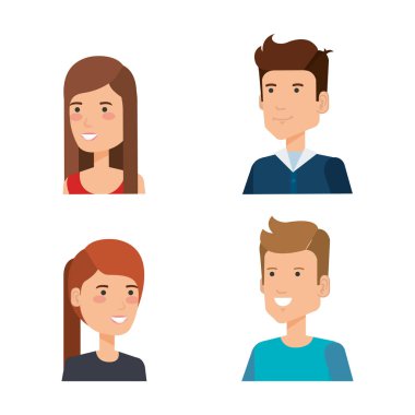 grup insan karakter avatarları