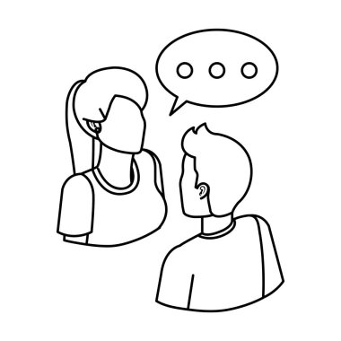 konuşma balonu avatarları ile çift