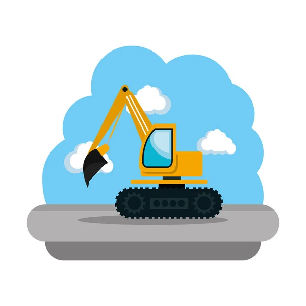 Construction bulldozer vehicle icon — Stock Vector