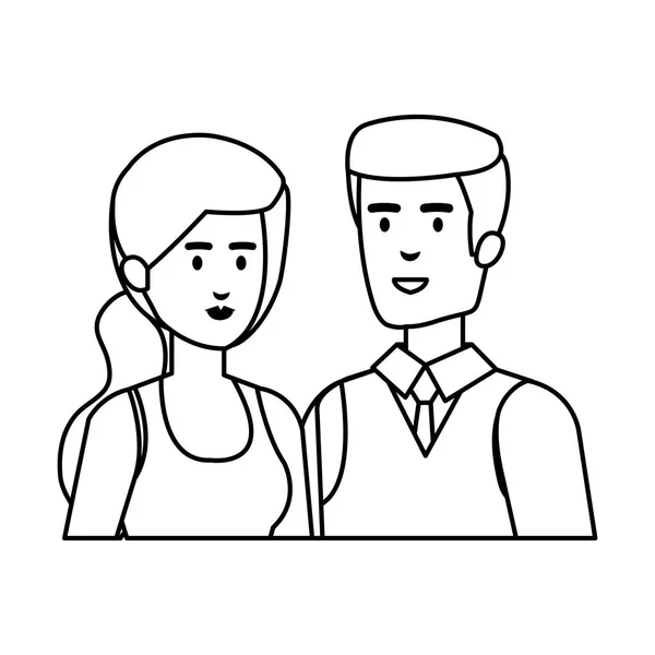 Üzleti pár avatar karakter — Stock Vector