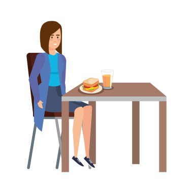 tabloda yemek şık iş kadını