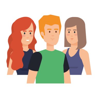 bir grup genç karakter