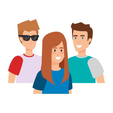 bir grup genç karakter