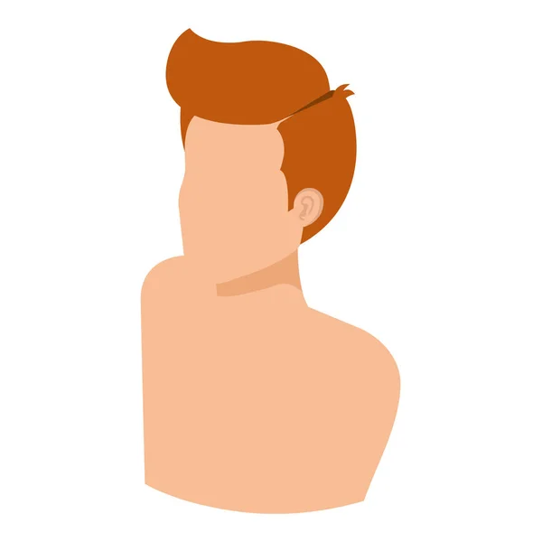 Joven hombre sin camisa carácter avatar — Vector de stock