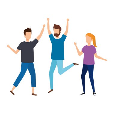 bir grup genç insan kutluyor