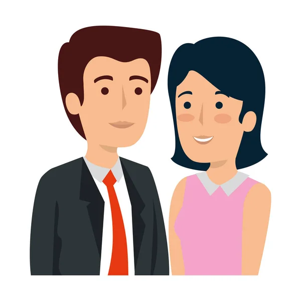 Avatars couple d'affaires personnages — Image vectorielle