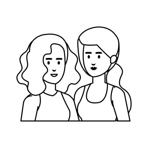 Kilka dziewczyn avatary postacie — Wektor stockowy