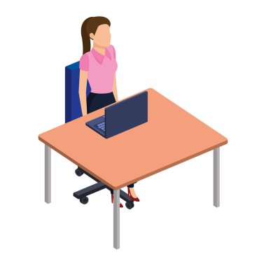 İşyerinde şık iş kadını