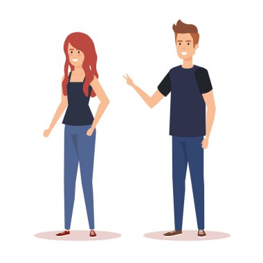 Çift avatar karakter simgeler