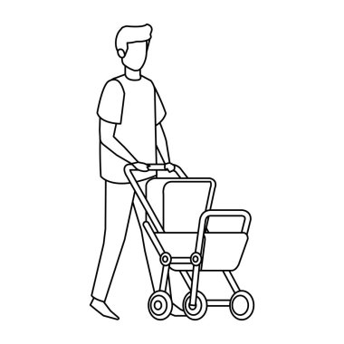 Baba arabası bebek karakteri ile