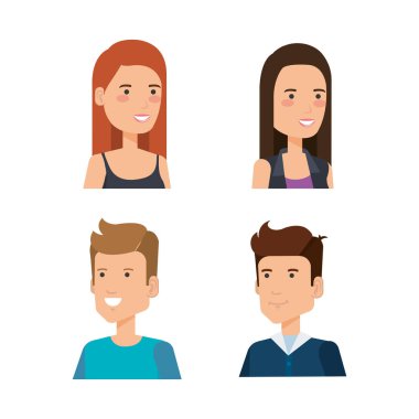 grup insan karakter avatarları